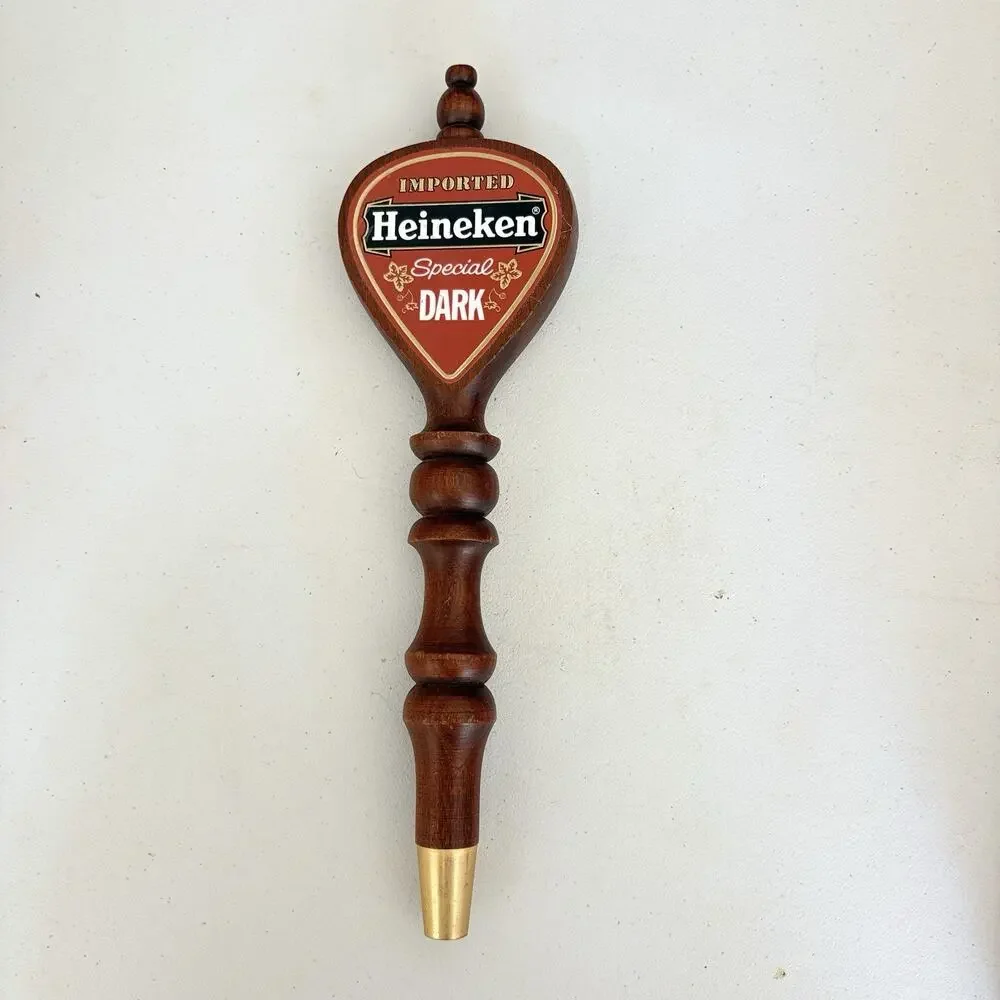 Vintage Heineken Special Dark Beer Tap Handle Wooden Keg Double Sided Handle 12”